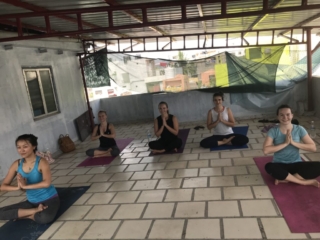 Yoga on a rooftop