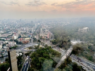 Birdseye view of CDMX at sunset